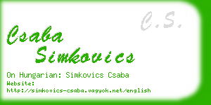 csaba simkovics business card